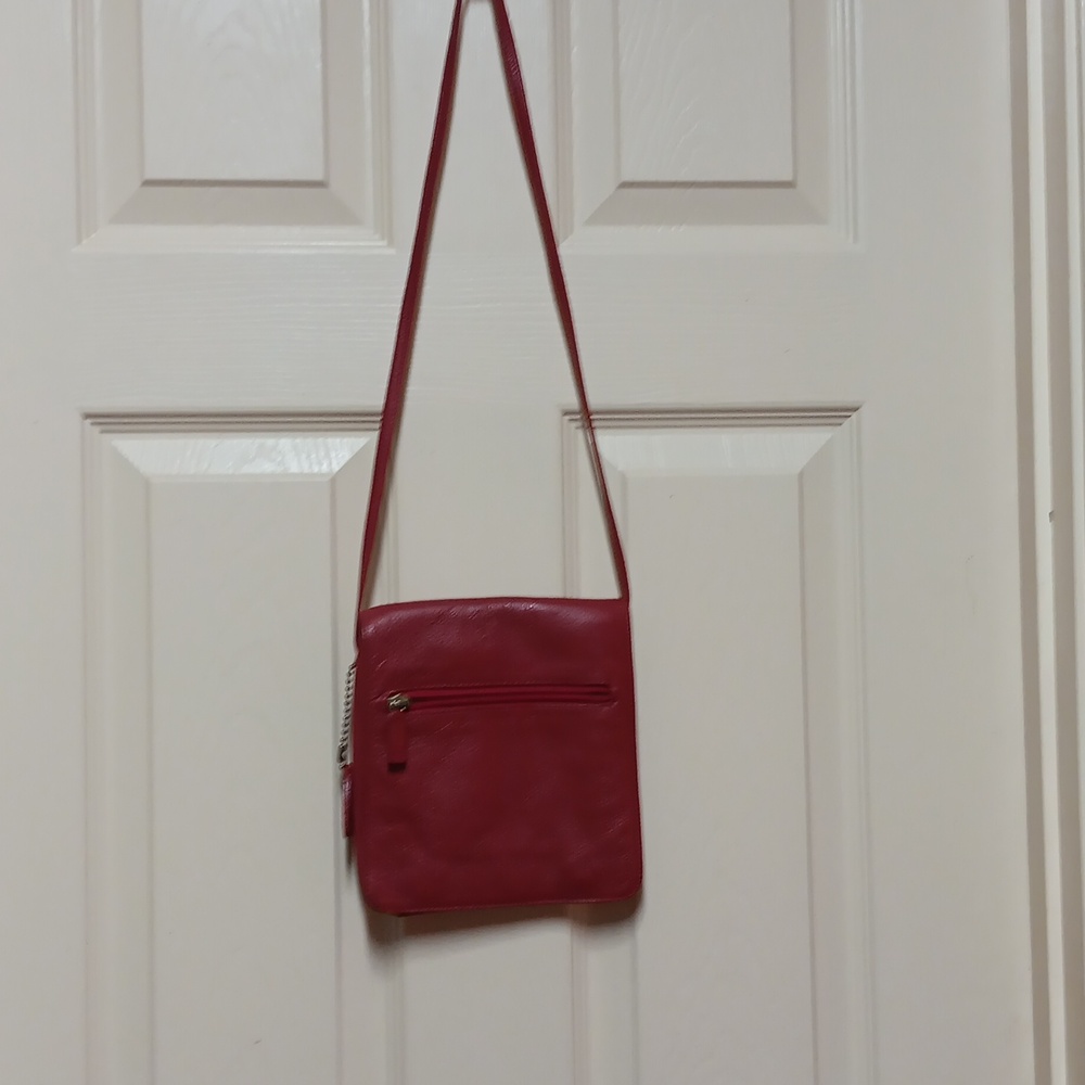 JP Ourse Cie Red Pebbled Leather Crossbody Bag Made in Bolivia Small Like New